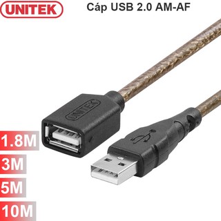 Cáp USB nối dài UNITEK 1M8/ 3M/ 5M/ 10M chống nhiễu, loại xịn- Hàng Chính hãng
