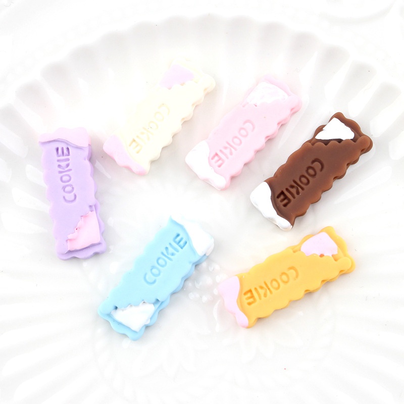 Set 10 phụ kiện trang trí điện thoại hình bánh quy sô cô la bằng nhựa resin