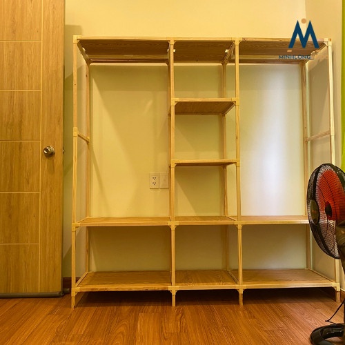 Tủ Treo Quần Áo Minhlongwood - Tủ Gỗ Giá Treo Đồ Thông Minh- Thiết Kế Theo Yêu Cầ - Nội Thất Phòng Ngủ - Màu Gỗ Tự Nhên