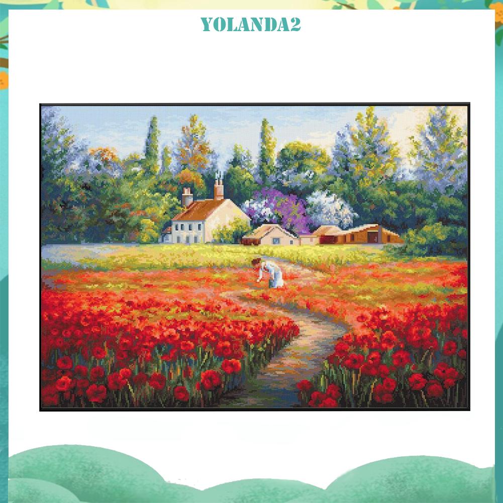 Tranh thêu chữ thập hình hoa tulip 11CT DIY