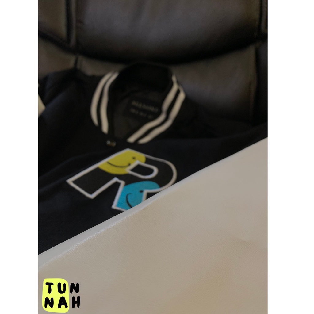 Áo khoác Bomber Varsity bóng chày ZARXCOR nam nữ chất liệu Kaki phối da logo thêu 2 lớp