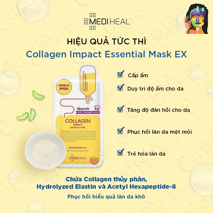 Mặt nạ dưỡng da Mediheal Essential Mask EX 24ML/Miếng
