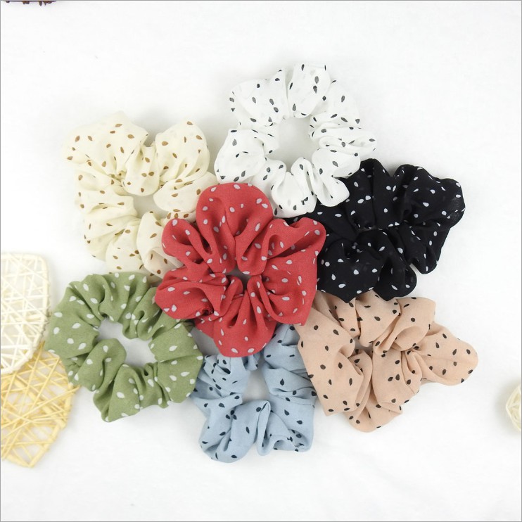 [Mã 151FASHIONSALE1 giảm 10K đơn 50K]Dây Cột tóc,Dây buộc tóc, Scrunchies Chấm Bi Siêu Đẹp