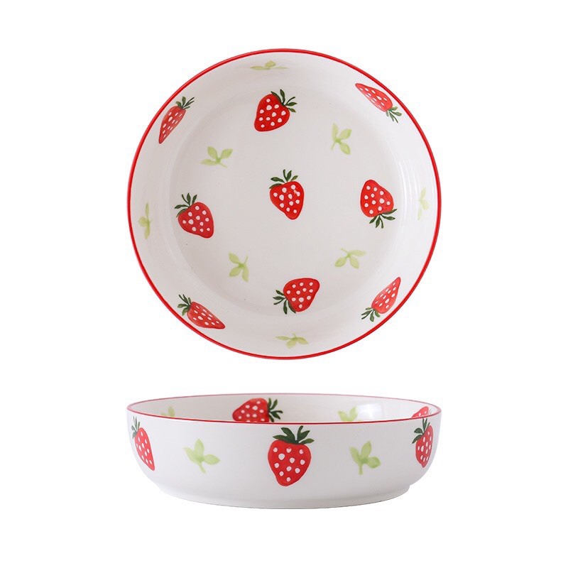 Bộ dâu tây 4 món sứ cao cấp