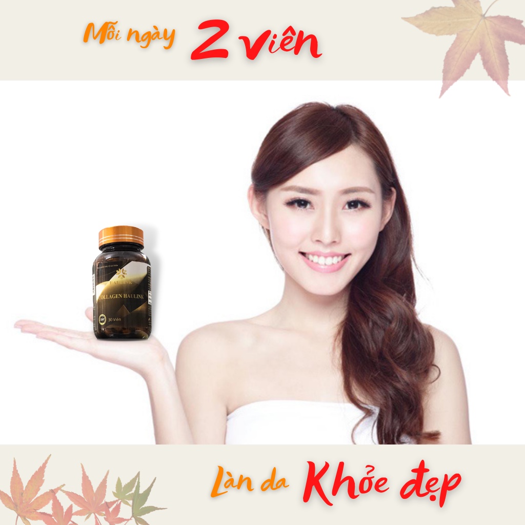 Viên uống Collagen Haulink mờ nám tàn nhang, làm chậm quá trình lão hóa, cân bằng nội tiết tố - hộp 2 lọ x 30 viên