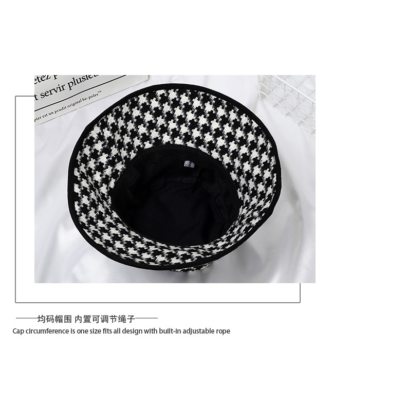 Mũ nồi vành rộng họa tiết răng sói đen trắng nghệ thuật phong cách Anh quốc thời trang thu đông cá tính dành cho nữ