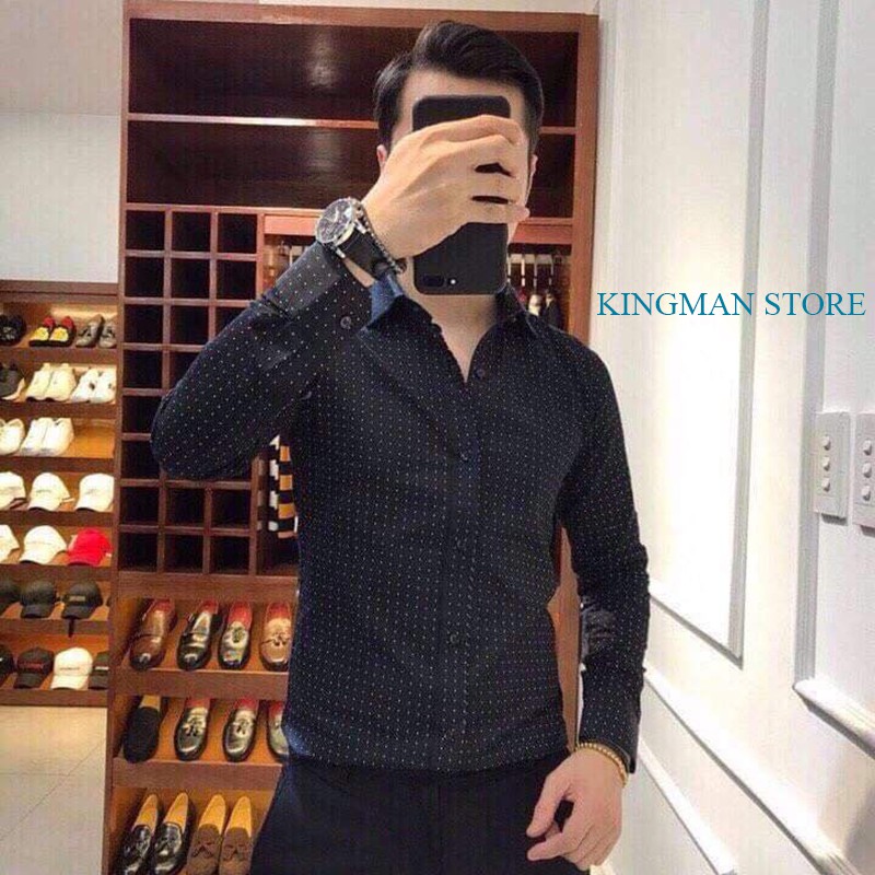Áo Sơ Mi Nam Hoạ Tiết Chấm Bi, Áo Sơ Mi Nam Công Sở Cao Cấp Không Nhăn Không Phai Màu Hàng VNXK - KINGMAN STORE | BigBuy360 - bigbuy360.vn