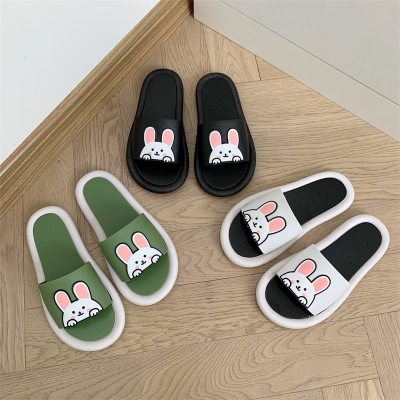 Dép mặt thỏ đế tròn mềm tiện dụng dễ thương đi trong  nhà dạo phố thời trang cho bạn bè người  thân T410