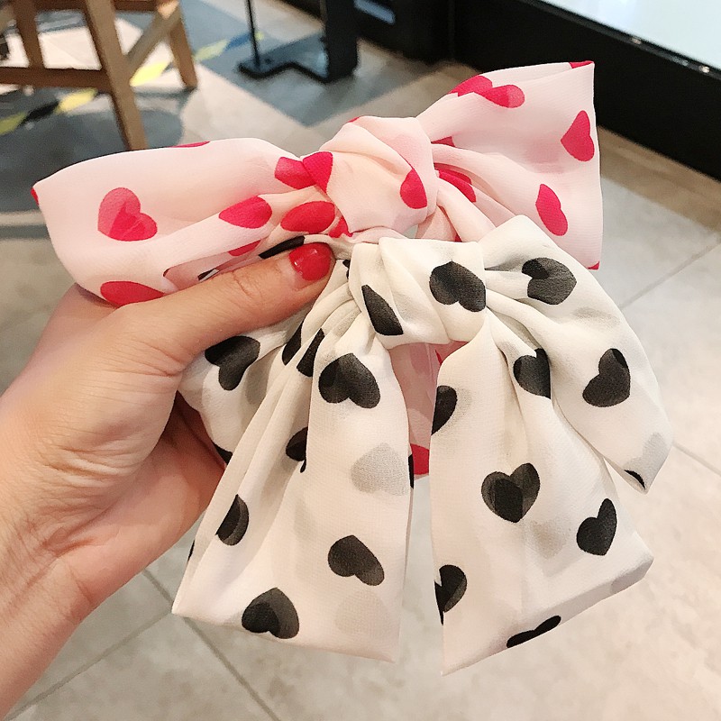 Kẹp Tóc Nơ Vải Chiffon Phong Cách Hàn Quốc