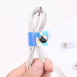 Dây cuộn cáp sạc, tai nghe cúc bấm bằng nhựa dẻo