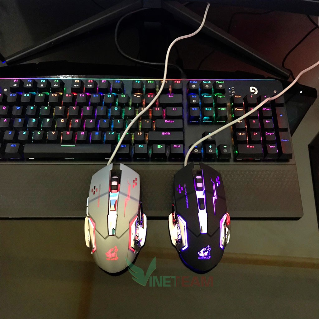 [TẶNG LÓT CHUỘT] Chuột chuyên game 6D - LED 7 màu FREE WOLF V5 -dc2220