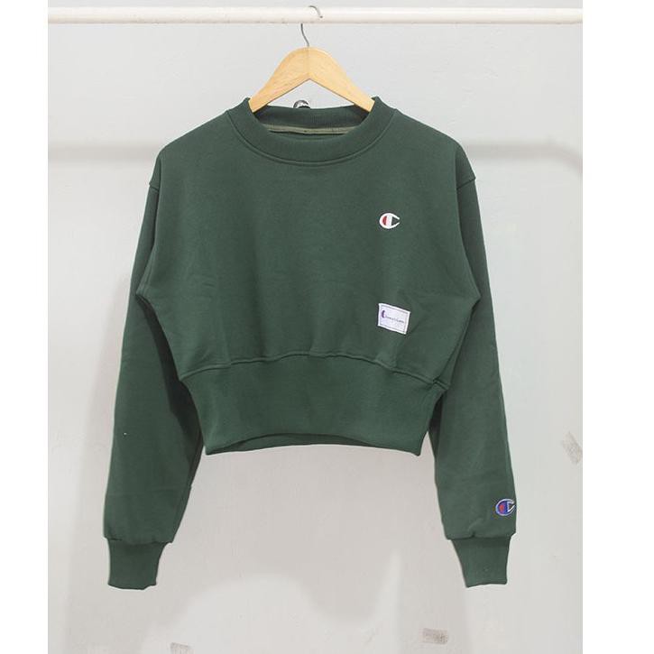 Áo Sweater Lửng In Chữ Champion Thời Trang Cho Nữ