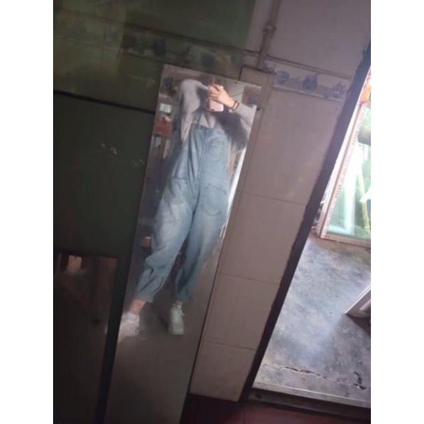 [ Sẵn s M 2xl 4xl ] Quần yếm bò jeans ulzzang có size bigsize / quần yếm ống suông rách gối xịn | BigBuy360 - bigbuy360.vn