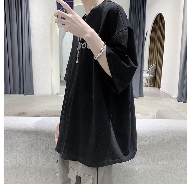 Áo thun tay lỡ nam nữ unisex MAILKOO basic tee phông form rộng oversize 2 màu trắng và đen cotton dáng xuông A101