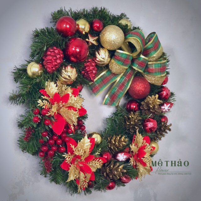 (Giá Tại Xưởng) Vòng Nguyệt Quế Noel Trang Trí Giáng Sinh, Decor Phòng Khách, Shop, Studio của Mê Thảo Flower