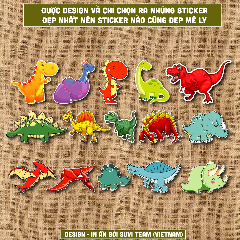 50 Sticker Khủng Long chống nước sticker dán laptop, điện thoại, đàn guitar, mũ bảo hiểm, vali. MSP: A13