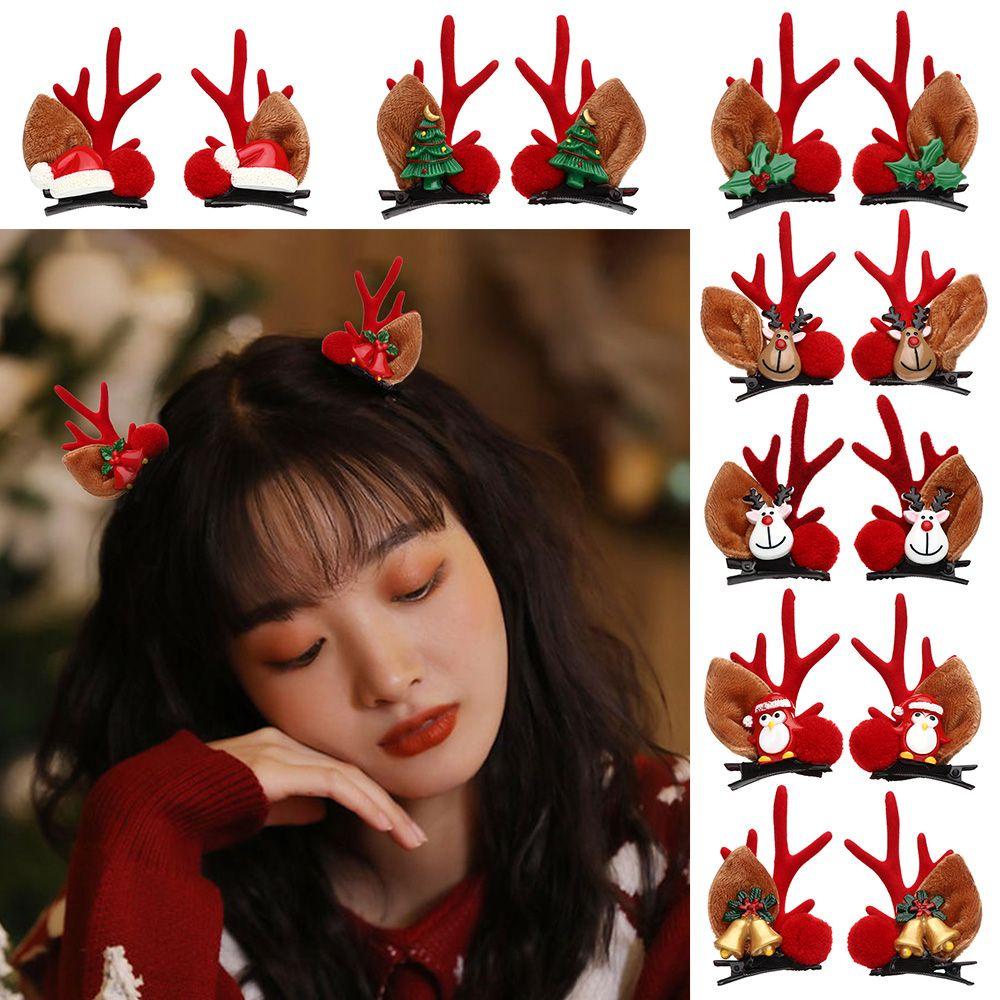 1 Cặp Kẹp Tóc Hình Ông Già Noel Trang Trí Giáng Sinh Dành Cho Bạn Gái
