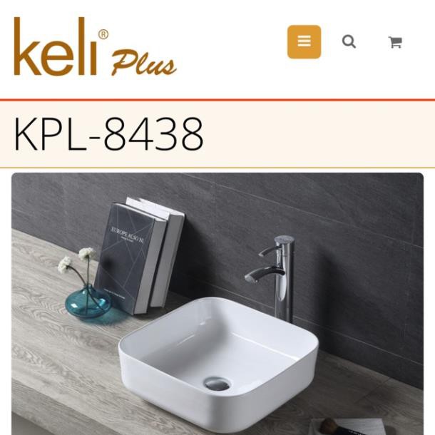 Lavabo đặt bàn - chậu đặt bàn vuông cao cấp KEli KPL-8438