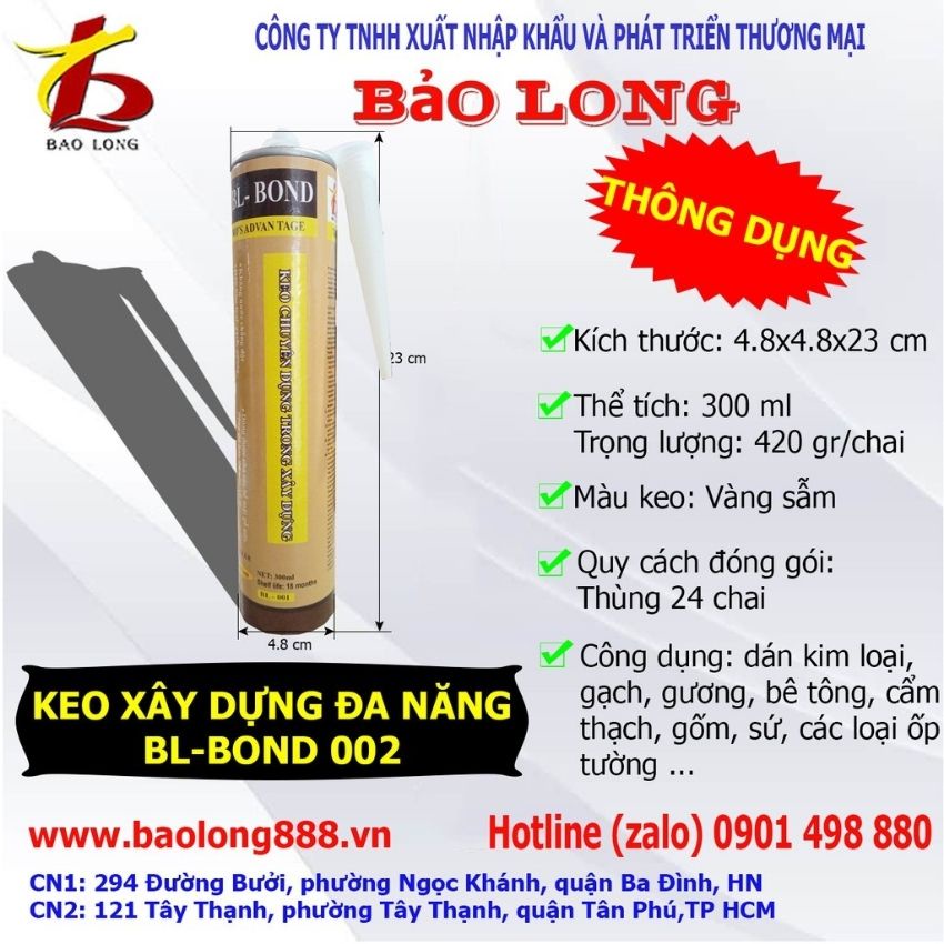 keo bond/keo đa năng/Keo xây dựng đa năng BL Bond L2