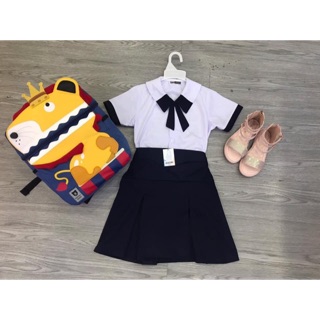 Set bộ học sinh áo sơ mi + chân váy