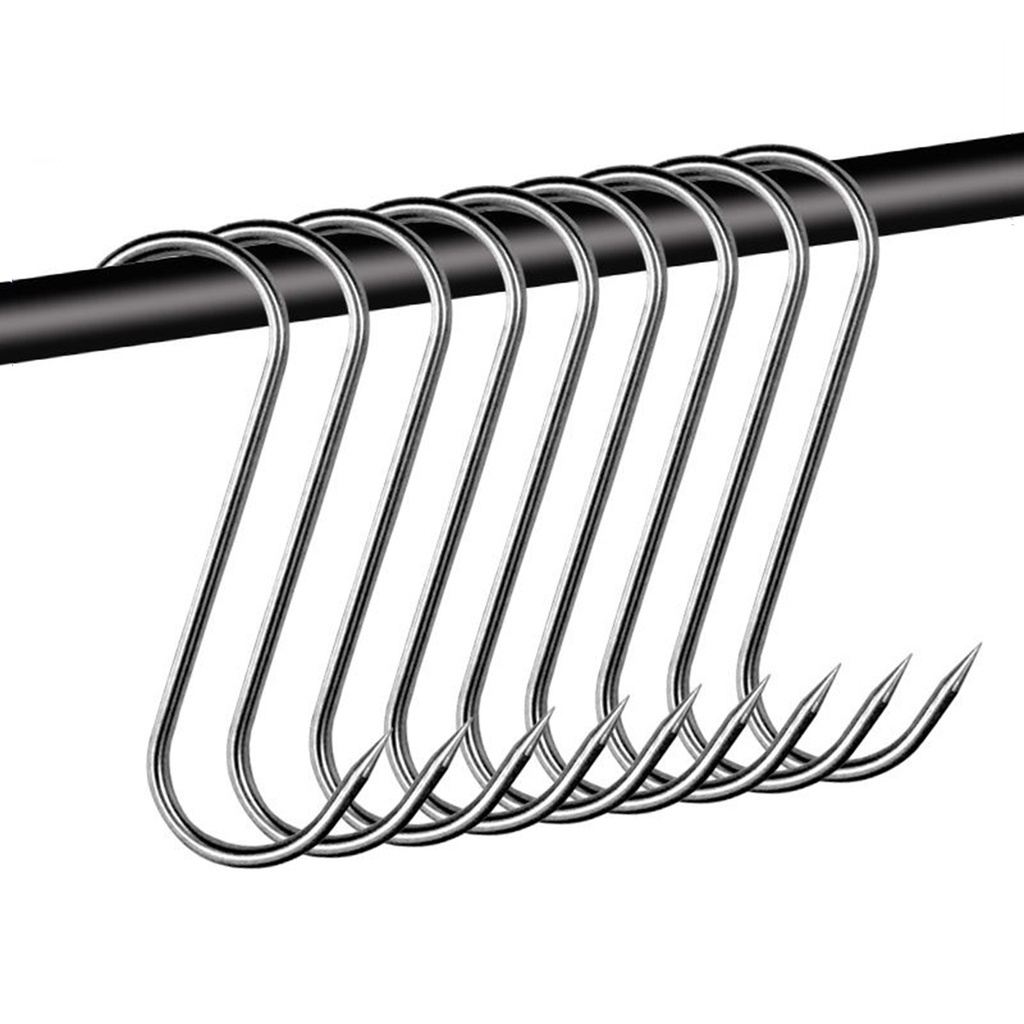 Set 10 Móc Treo Thịt Nướng Bbq Bằng Thép Không Gỉ