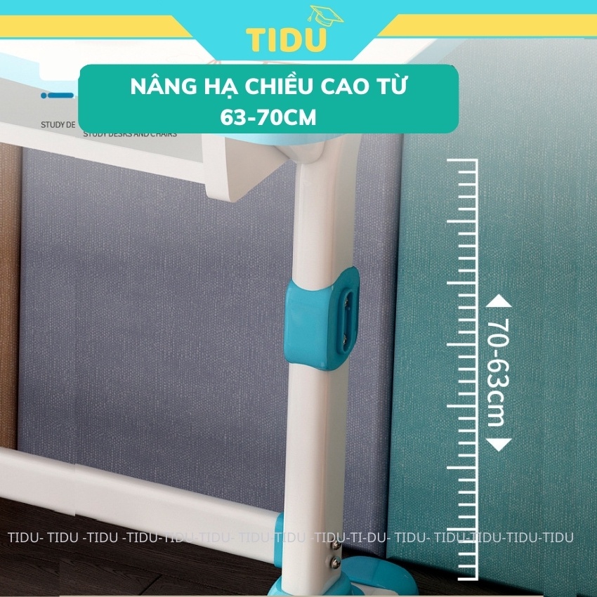 bàn học chống gù chống cận thông minh cho bé Tidu D01 kích thước 50x75 có thể tăng giảm độ cao kèm giá sách