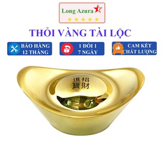 Thỏi vàng tài lộc, Long Azura, đồng nguyên chất, nén, lượng, thần tài, phong thủy