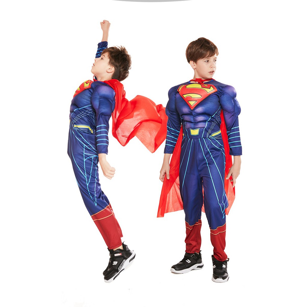 (CÓ SẴN) Trang Phục Hóa Trang Siêu Nhân Superman, Bộ Đồ Super Man Hóa Trang Các Siêu Anh Hùng Avengers Cho Trẻ Em