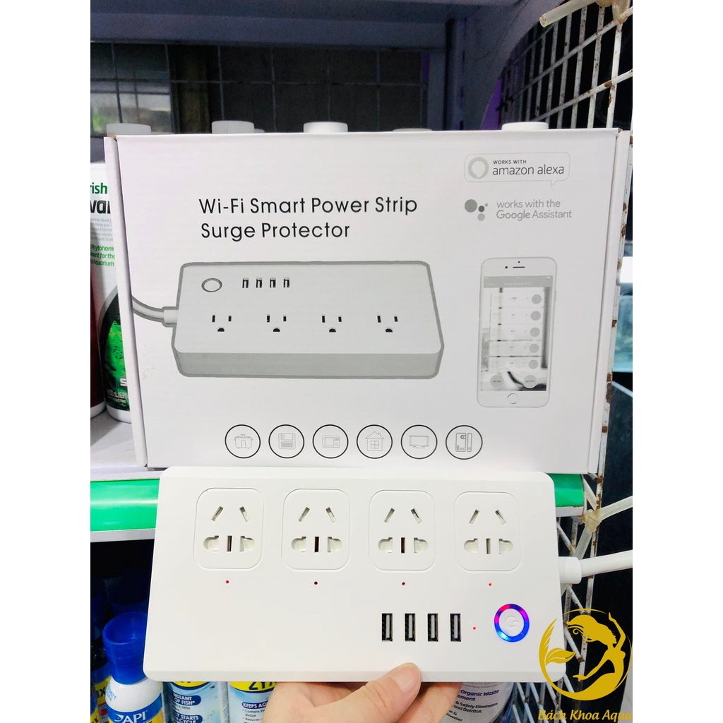 Ổ cắm hẹn giờ thông minh Wifi Smart Power Strip Surge Protector + USB