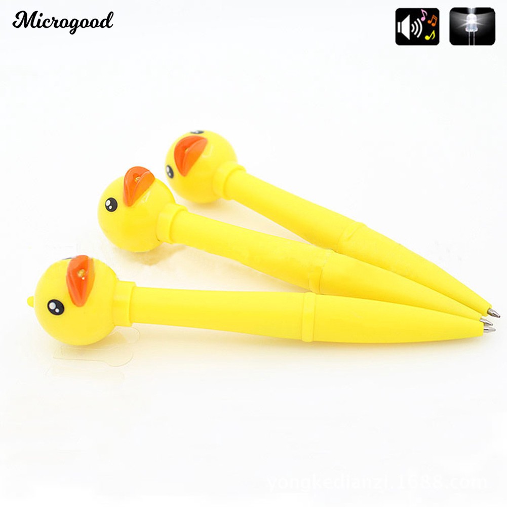 💯Creative Cow Duck Giraffe Electronic Pen LED Light Animal Sound Kids Pen