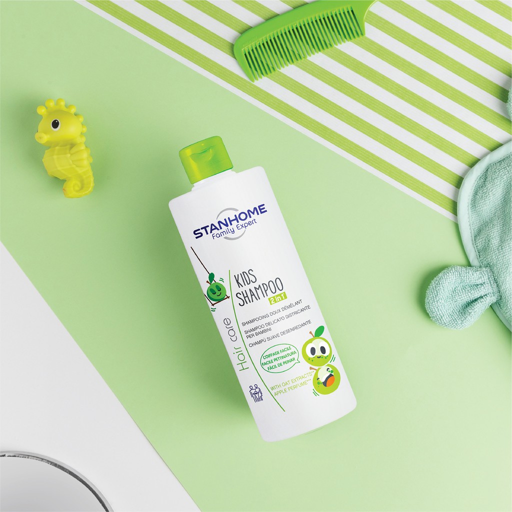 Dầu Gội Xã Cho Bé 3 Tuổi Trở Lên Hương Táo STANHOME Kids Shampoo Không Xà Phòng Diu Nhẹ An Toàn Cho Da Dầu Trẻ 200ML