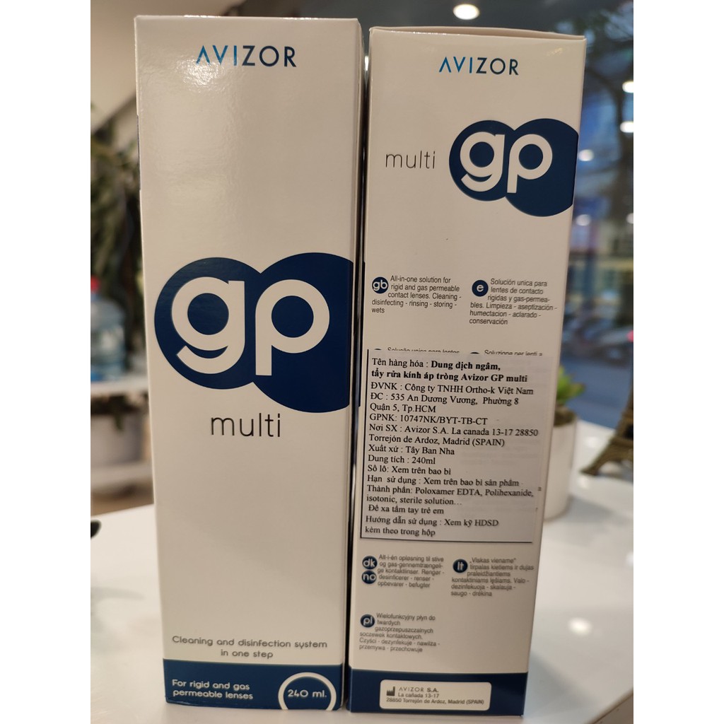 (Tặng cây gỡ or cốc rửa) Avizor GP Multi 240ml-Dung dịch ngâm rửa kính áp tròng cứng ortho k | BigBuy360 - bigbuy360.vn
