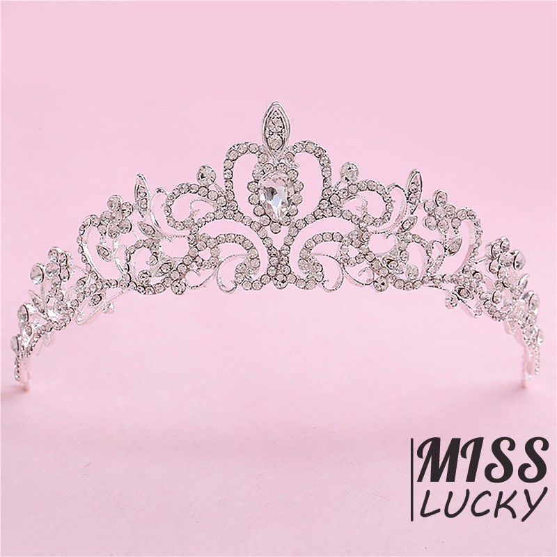 Cài tóc hình vương miện đính đá lấp lánh cho cô dâu