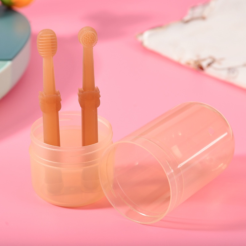 Bàn chải đánh răng JOLLYBABY bằng silicon cho bé 0-1 tuổi