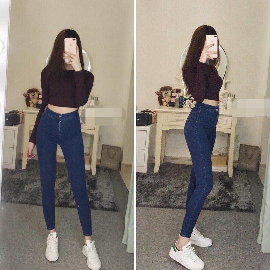 Quần Jeans Nữ Cạp Cao Siêu Co Giãn Ms : 007 | BigBuy360 - bigbuy360.vn