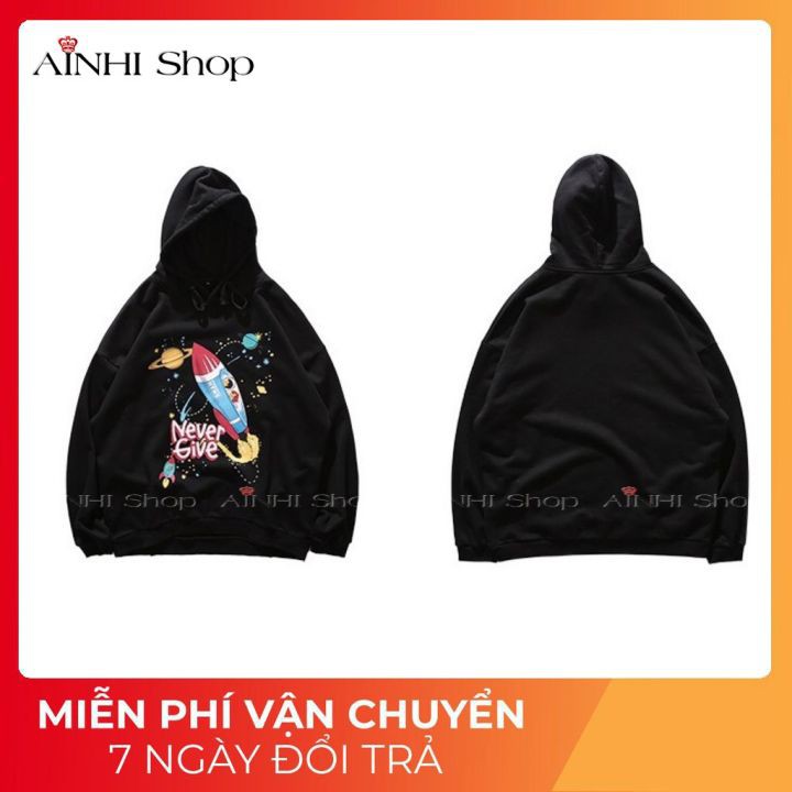 Áo Hoodie Nam Nữ ❤️FREESHIP❤️ Áo Khoác Hoodie (Phi Hành Gia) Vải Nỉ Nhiều Màu - Áo Hoodie Free Size Dưới 65kg