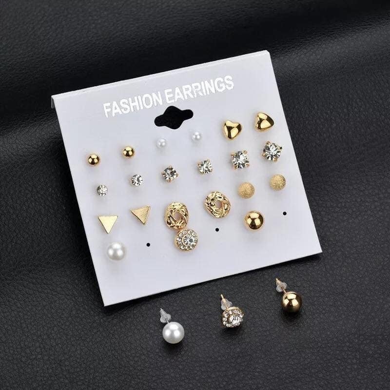 Vỉ bông tai 12 đôi - Set hoa tai 12 đôi