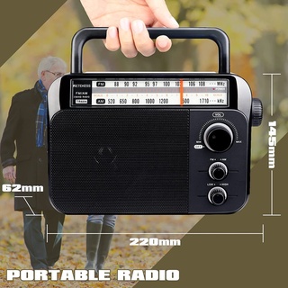 Radio Retekess TR604 FM / AM 2 Băng Tần Có Thể Sạc Lại Với Giắc Cắm Tai Nghe 3.5mm Cho Người Già