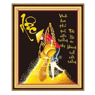 Tranh thêu chữ thập Lộc Lúa 53410 chưa thêu