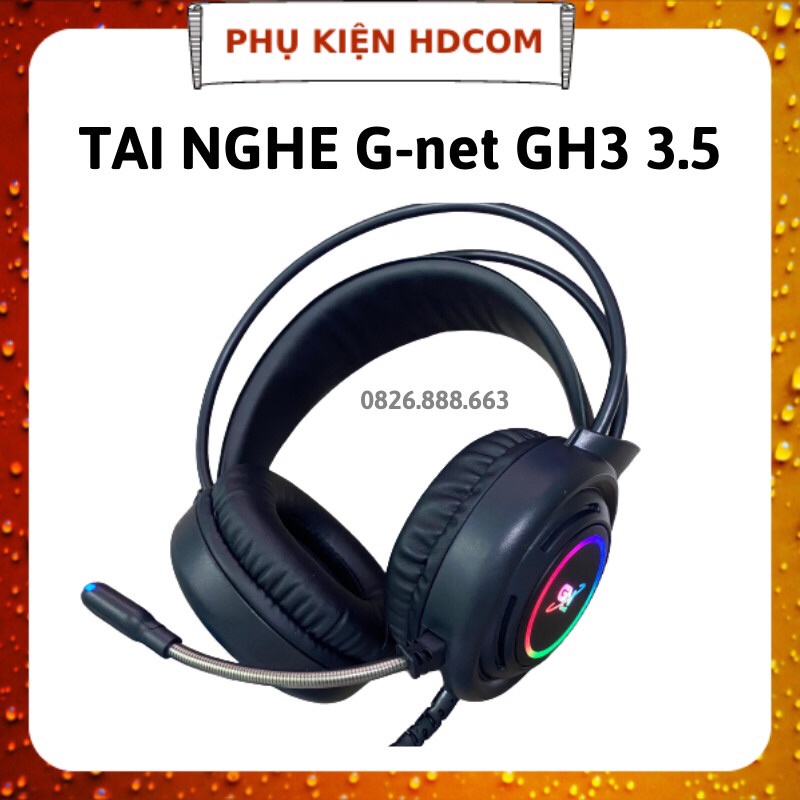 Tai nghe chụp tai Gnet GH3 có đèn led RGB dùng cho máy tính