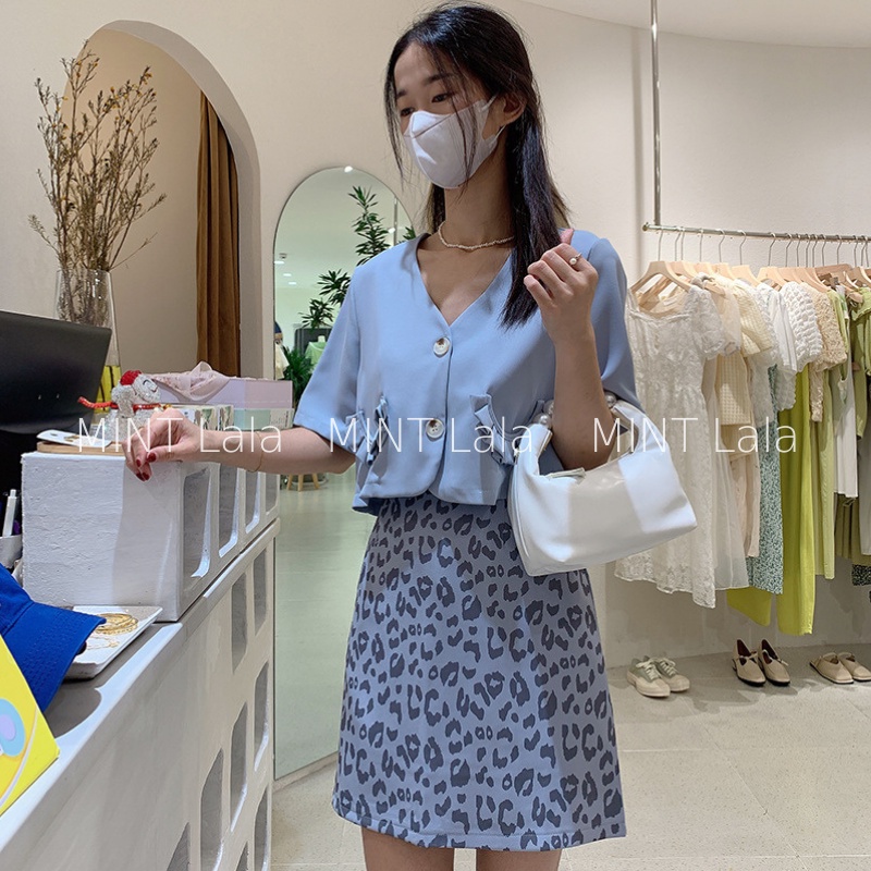 [GIẢM GIÁ] Chân Váy Ngắn Họa Tiết Thời Trang Eo Cao Cho Nữ