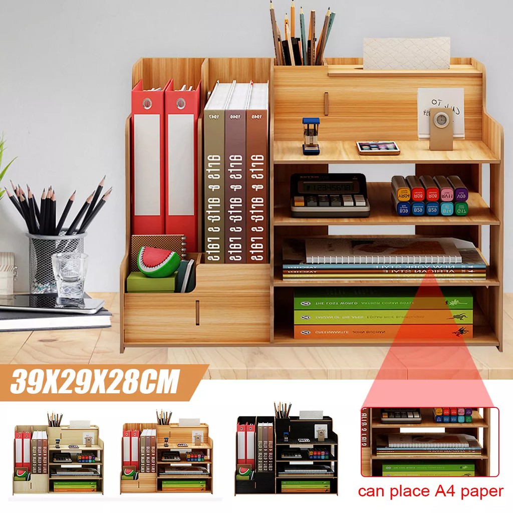 Bàn Gỗ Sắp Xếp Máy Tính Để Bàn Hộp Bút Lưu Trữ Ngăn Kéo Container Đơn Vị Văn Phòng Giá Tập Tin_123Lifevn