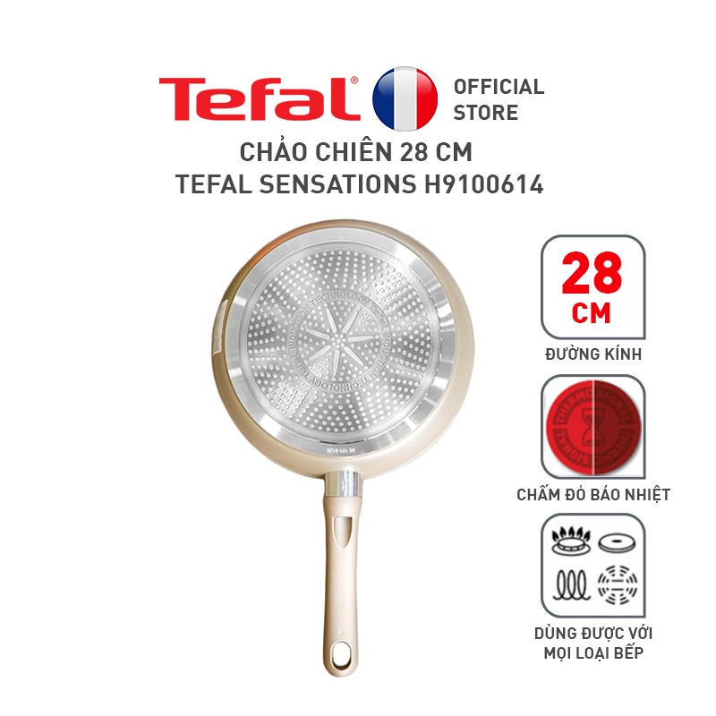 [Mã LIFETF12 giảm 10% tối đa 100K đơn 250K] Combo Chảo chiên Tefal Sensations 28 cm & Nồi chống dính 24cm