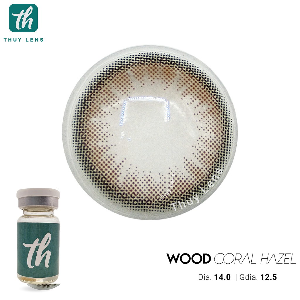 Kính áp tròng Hàn Quốc chính hãng Wood Coral Hazel – Lens cận màu nâu giãn nhẹ