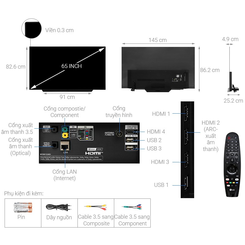 Smart Tivi OLED LG 4K 65 inch 65CXPTA (Miễn phí giao tại HCM-ngoài tỉnh liên hệ shop) | BigBuy360 - bigbuy360.vn