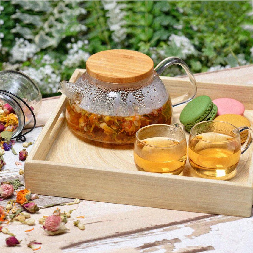 Bình lọc trà hoa thủy tinh 600ml S092 - Dòng ấm trà thủy tinh chịu nhiệt - Samahome Shop