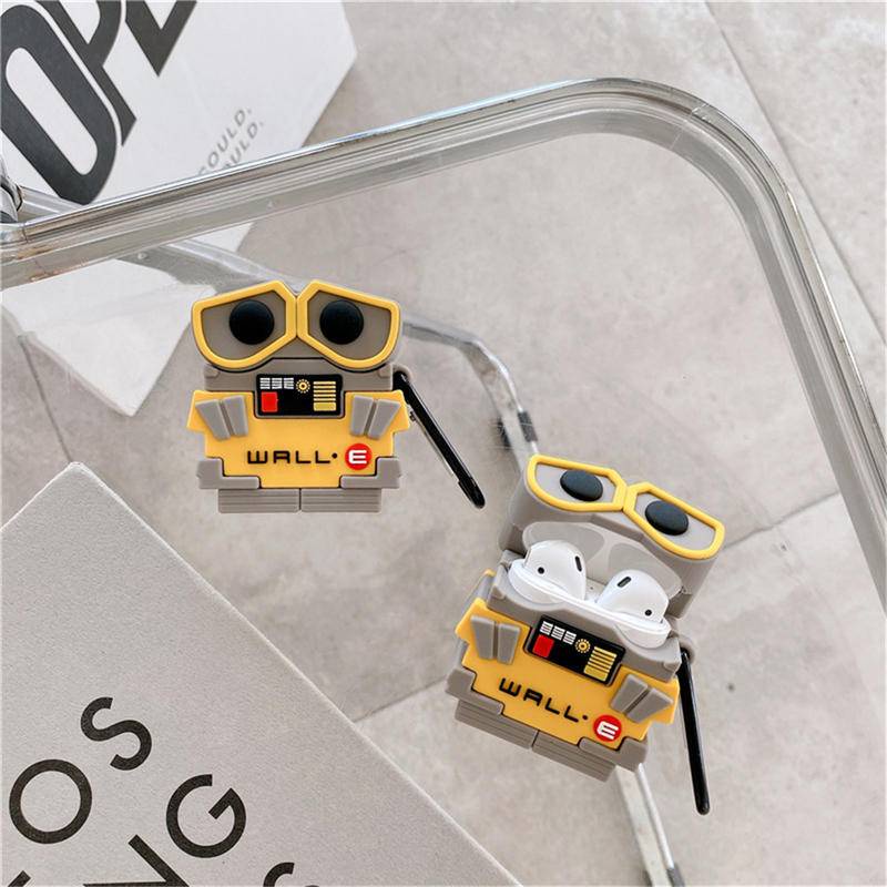 Vỏ bảo vệ hộp sạc tai nghe Airpods 1 2 3 Pro hình Robot WALL·E WALL EVE 3D bằng silicon mềm