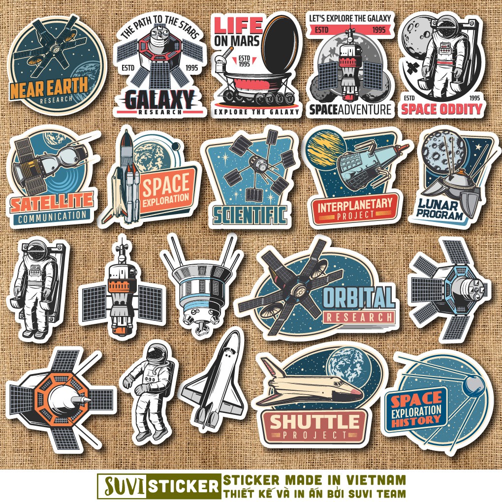 50 Sticker Galaxy Vũ Trụ chống nước sticker dán mũ bảo hiểm, laptop, điện thoại, đàn guitar, vali. MSP: NS05