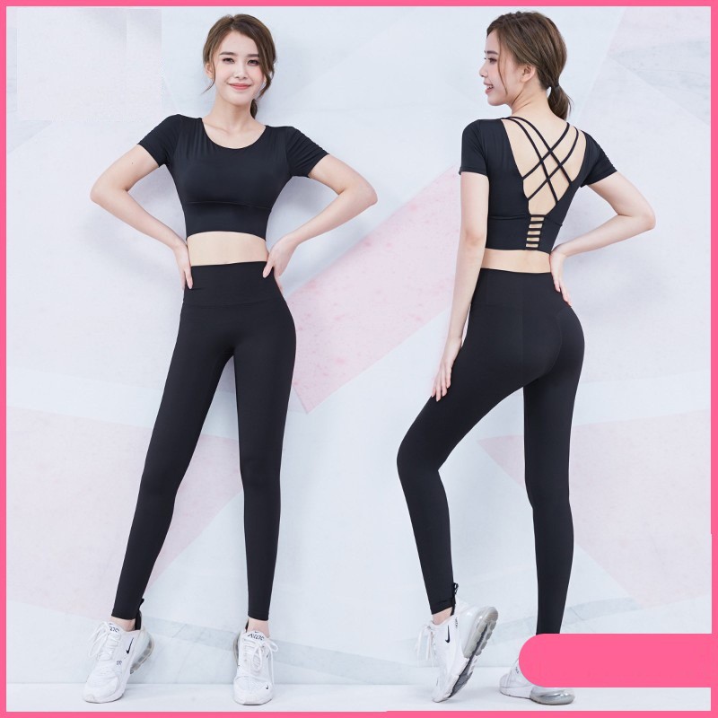 Quần áo tập gym, yoga nữ, Bộ tập gym yoga aerobic nữ tôn dáng, vải đẹp BGM34