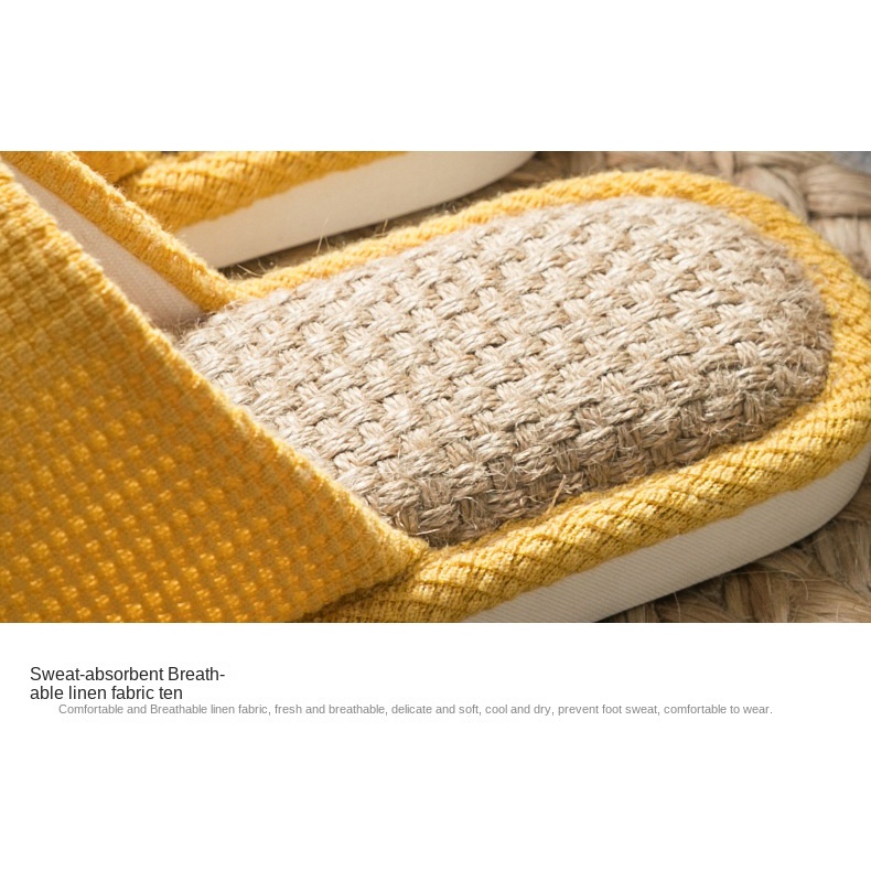 Dép Đi Trong Nhà Vải Lanh Mềm Mại Chống Trượt Thoải Mái Cho Nam Và Nữ